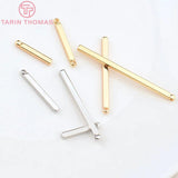 20PCS 24K Brass Cuboid Charms Pendants for DIY Jewelry Making