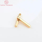 20PCS 24K Brass Cuboid Charms Pendants for DIY Jewelry Making