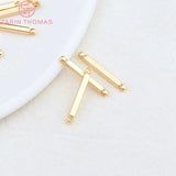 20PCS 24K Brass Cuboid Charms Pendants for DIY Jewelry Making