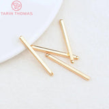 20PCS 24K Brass Cuboid Charms Pendants for DIY Jewelry Making