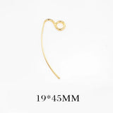 4PCS 24K Plated Stud Earring Hoop DIY Jewelry Making Findings