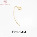 4PCS 24K Plated Stud Earring Hoop DIY Jewelry Making Findings