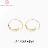 4PCS 24K Plated Stud Earring Hoop DIY Jewelry Making Findings
