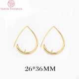 4PCS 24K Plated Stud Earring Hoop DIY Jewelry Making Findings