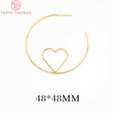 4PCS 24K Plated Stud Earring Hoop DIY Jewelry Making Findings