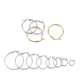 Stainless Steel Earrings 15-50mm Loop Earrings Hoop Open Earring Hook