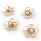10 PCS Metal Acrylic Pearl Shell Flowers DIY Jewelry Making Decoration