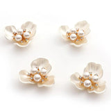 10 PCS Metal Acrylic Pearl Shell Flowers DIY Jewelry Making Decoration
