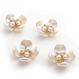 10 PCS Metal Acrylic Pearl Shell Flowers DIY Jewelry Making Decoration