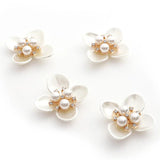10 PCS Metal Acrylic Pearl Shell Flowers DIY Jewelry Making Decoration