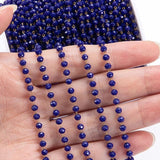 1Meter Pink Crystal Stone Stainless Steel Chain for Jewelry Making DIY