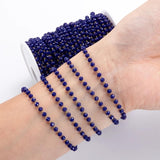 1Meter Pink Crystal Stone Stainless Steel Chain for Jewelry Making DIY