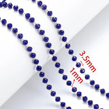1Meter Pink Crystal Stone Stainless Steel Chain for Jewelry Making DIY