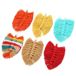 4pcs Cotton Thread Tassels Fringes Pendant Earrings DIY Jewelry Making