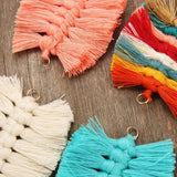 4pcs Cotton Thread Tassels Fringes Pendant Earrings DIY Jewelry Making