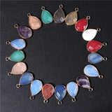 Natural Stone Charm Pendant Quartz Labradorite Amethysts Water Drop 23*13-14mm