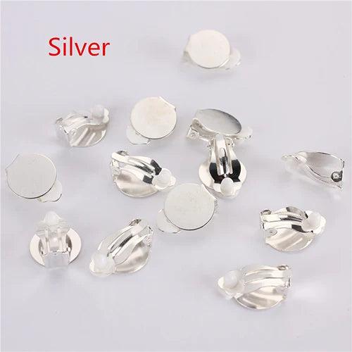 20pc Metal Earring Clips Cuff Blank Pad DIY Jewelry Findings