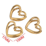 5pcs Stainless Steel Heart Earring Charms for Diy Jewelry Bulk
