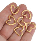 5pcs Stainless Steel Heart Earring Charms for Diy Jewelry Bulk