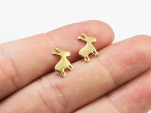 Christmas Deer Earrings Studs, 14K Plated