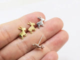 Christmas Deer Earrings Studs, 14K Plated