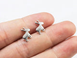 Christmas Deer Earrings Studs, 14K Plated