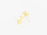Christmas Deer Earrings Studs, 14K Plated