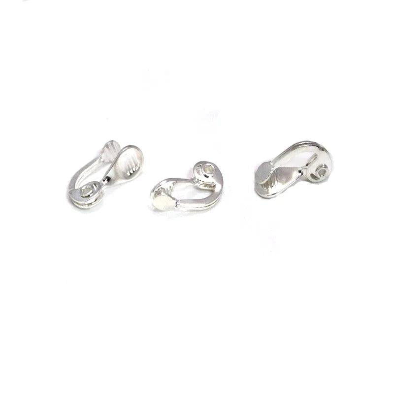 10 Pcs Stainless Steel Ear Clips with Loop for DIY Jewelry