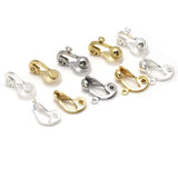 10 Pcs Stainless Steel Ear Clips with Loop for DIY Jewelry