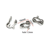 10 Pcs Stainless Steel Ear Clips with Loop for DIY Jewelry