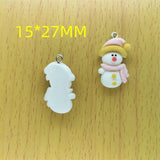 10pcs Resin Snowman Christmas Charm Pendant DIY Jewelry Gift
