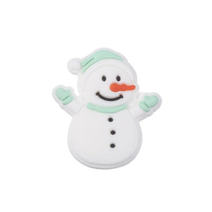 10Pcs Christmas Silicone Bead 29x32mm Cartoon Snowman Baby Nursing Bead