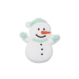 10Pcs Christmas Silicone Bead 29x32mm Cartoon Snowman Baby Nursing Bead