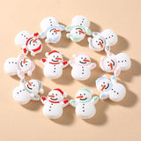 10Pcs Christmas Silicone Bead 29x32mm Cartoon Snowman Baby Nursing Bead