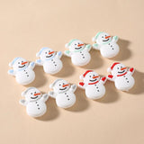 10Pcs Christmas Silicone Bead 29x32mm Cartoon Snowman Baby Nursing Bead