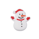 10Pcs Christmas Silicone Bead 29x32mm Cartoon Snowman Baby Nursing Bead