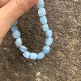 Natural Aquamarine Beaded Bracelet - Healing Women Jewelry