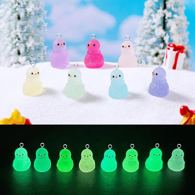 10pcs Christmas Snowman Charms for Jewelry Making Resin Pendant