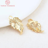12x19MM 24K Plated Brass Leaf Leaves for Jewelry Making