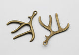 10pcs Metal Christmas Charms Deer Antlers Pendants DIY Jewelry Accessories