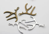 10pcs Metal Christmas Charms Deer Antlers Pendants DIY Jewelry Accessories