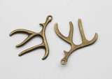 10pcs Metal Christmas Charms Deer Antlers Pendants DIY Jewelry Accessories