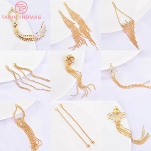 2PCS 7.5CM Brass Tassel Pendants Zircon DIY Jewelry Findings