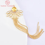2PCS 7.5CM Brass Tassel Pendants Zircon DIY Jewelry Findings