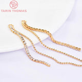2PCS 7.5CM Brass Tassel Pendants Zircon DIY Jewelry Findings