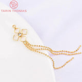 2PCS 7.5CM Brass Tassel Pendants Zircon DIY Jewelry Findings