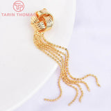2PCS 7.5CM Brass Tassel Pendants Zircon DIY Jewelry Findings