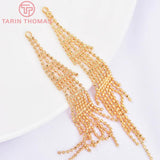 2PCS 7.5CM Brass Tassel Pendants Zircon DIY Jewelry Findings