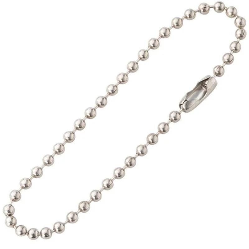 50pcs Stainless Steel Ball Bead Chain for DIY Dog Tag Key Rings Keychain