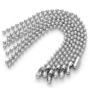 50pcs Stainless Steel Ball Bead Chain for DIY Dog Tag Key Rings Keychain